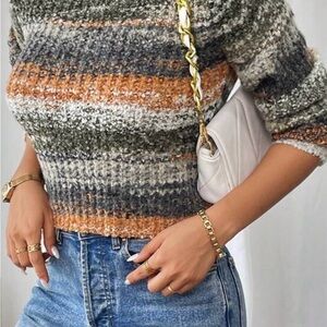 Women's Short Colorblock Turtleneck Long Sleeve Sweater, Business Casual